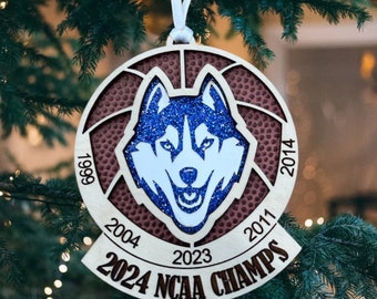 UConn Huskies*UConn Huskies Ornament*UConn Basketball*UConn National Champions*UConn 2023 Champions*UConn 2023*UConn Basketball 2023 Champs