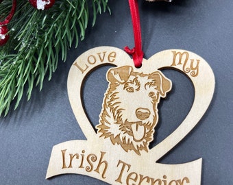 Irish Terrier Dog, Irish Terrier Dog Ornament, Irish Terrier Dog Gifts, I Love My Irish Terrier Dog, Customized Irish Terrier Dog Ornament