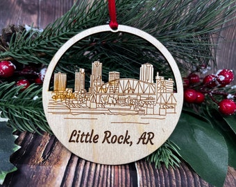 Little Rock Skyline Ornament ** Little Rock Ornament ** Little Rock AR ** Little Rock Arkansas ** Arkansas Ornament ** Arkansas Skyline