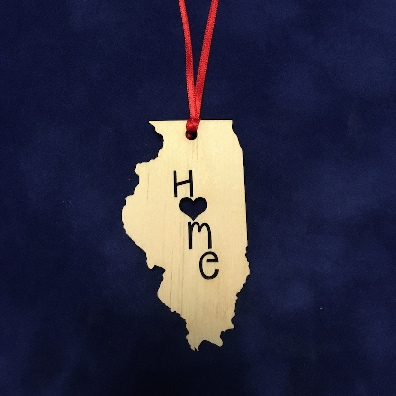 Illinois Christmas ornaments,Illinois map ornament,Christmas ornaments,Illinois state cutout decor I love Illinois Illinois State Ornament