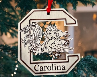 South Carolina Ornament, Carolina Gamecocks, Gamecocks, Carolina Holiday Gift, USC Holiday Gift, Gamecock Christmas