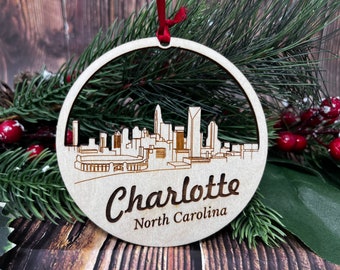 Charlotte Skyline Ornament ** Charlotte Ornament ** Charlotte NC** Charlotte North Carolina** North Carolina Ornament