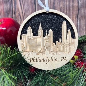 Philadelphia Skyline Christmas Ornament ***  Philadelphia Ornament *** Philadelphia *** Philadelphia Skyline ** Philadelphia PA