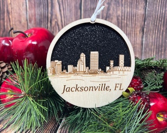 Jacksonville Skyline Christmas Ornament ***  Jacksonville Ornament *** Jacksonville *** Jacksonville Skyline ** Jacksonville Florida