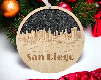 San Diego Skyline Ornament ** San Diego Ornament ** San Diego CA** San Diego California** California Ornament, San Diego Gift, San Diego Zoo