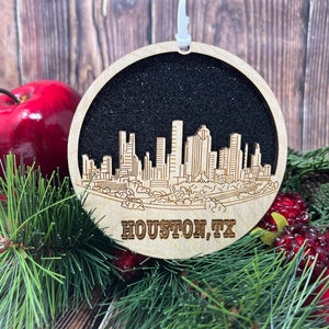 Houston Skyline Ornament **Houston Ornament **Houston Skyline** Houston TX** Houston Texas** Texas Ornament** Houston Décor