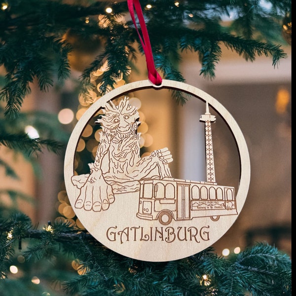 Gatlinburg Landmarks Ornament, Gatlinburg Souvenir, Gatlinburg TN, Gatlinburg Vacation, Gatlinburg Christmas Ornament, Gatlinburg Gift