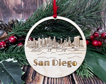 San Diego Skyline Ornament ** San Diego Ornament ** San Diego CA** San Diego California** California Ornament, San Diego Gift, San Diego Zoo