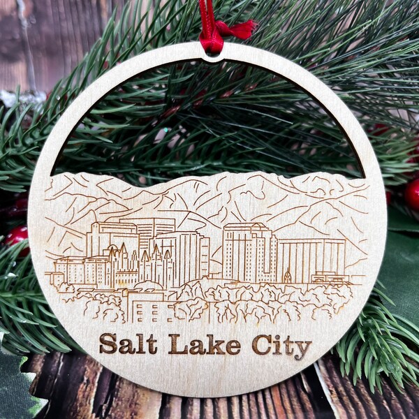 Salt Lake City Skyline Christmas Ornament, Salt Lake City Ornament, Ornament Salt Lake City Skyline, Salt Lake City, Skyline ornament