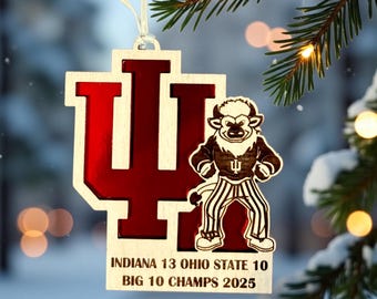 Indiana, Indiana Hoosiers, Big Ten Champs, Ornament, Hoosiers Ornament