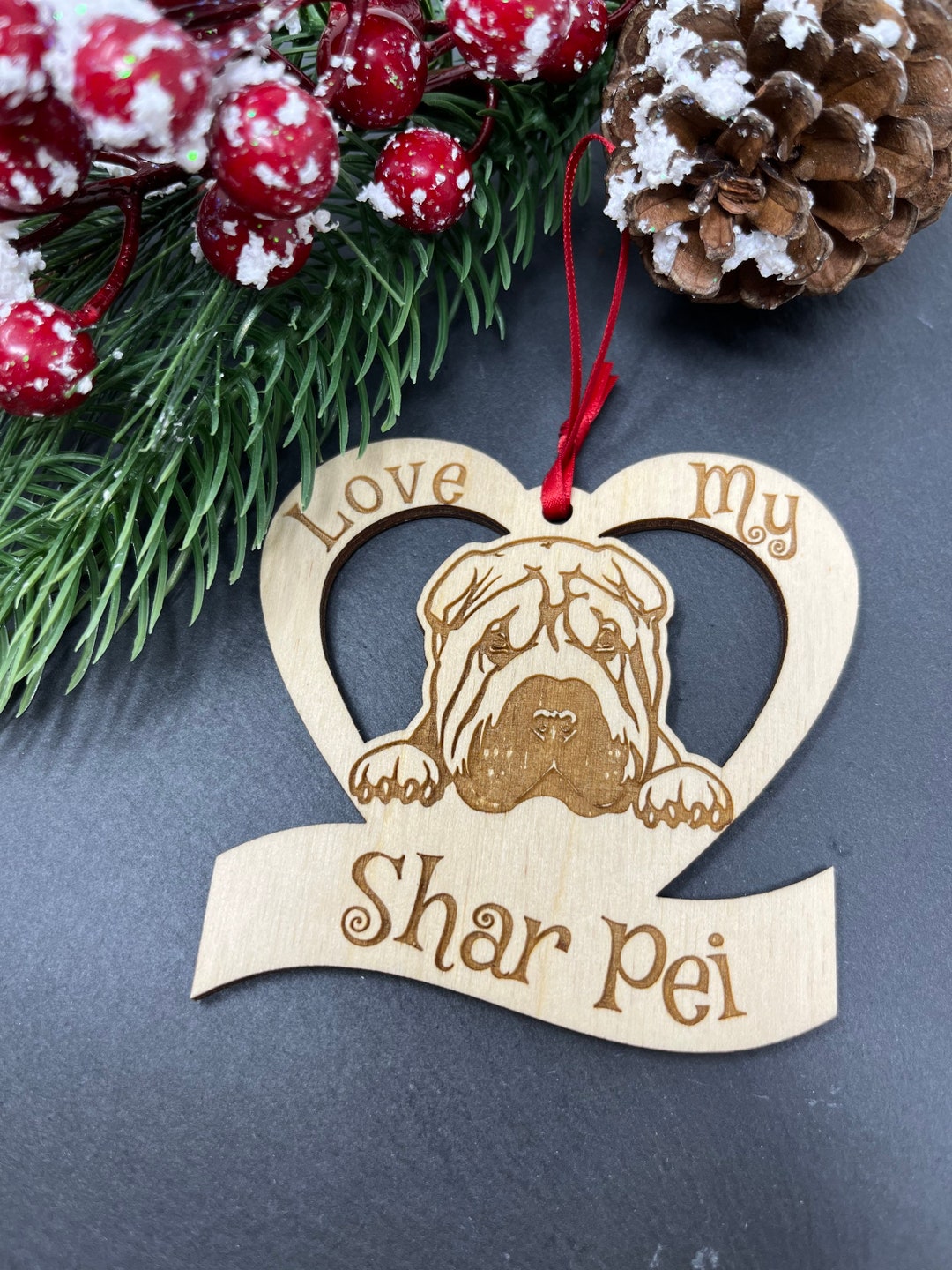 Shar Pei Ornament Shar Pei Christmas Ornament Dog Etsy