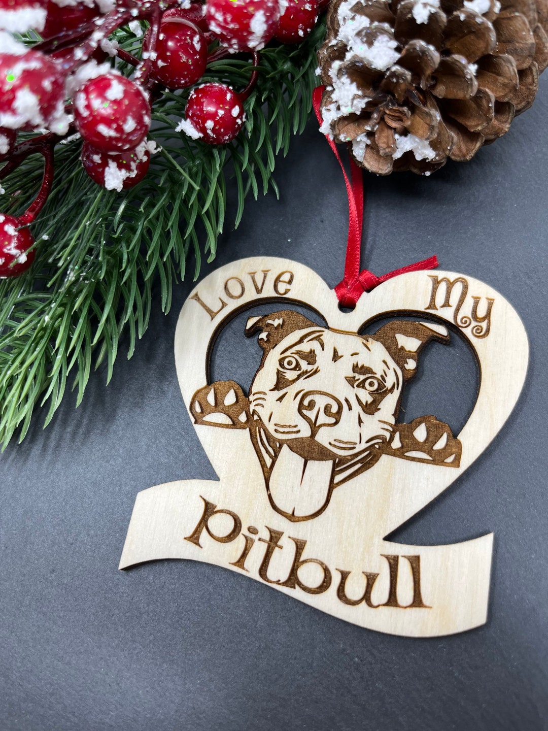 Pitbull Ornament Pitbull Christmas Ornament Dog Christmas Ornament Dog