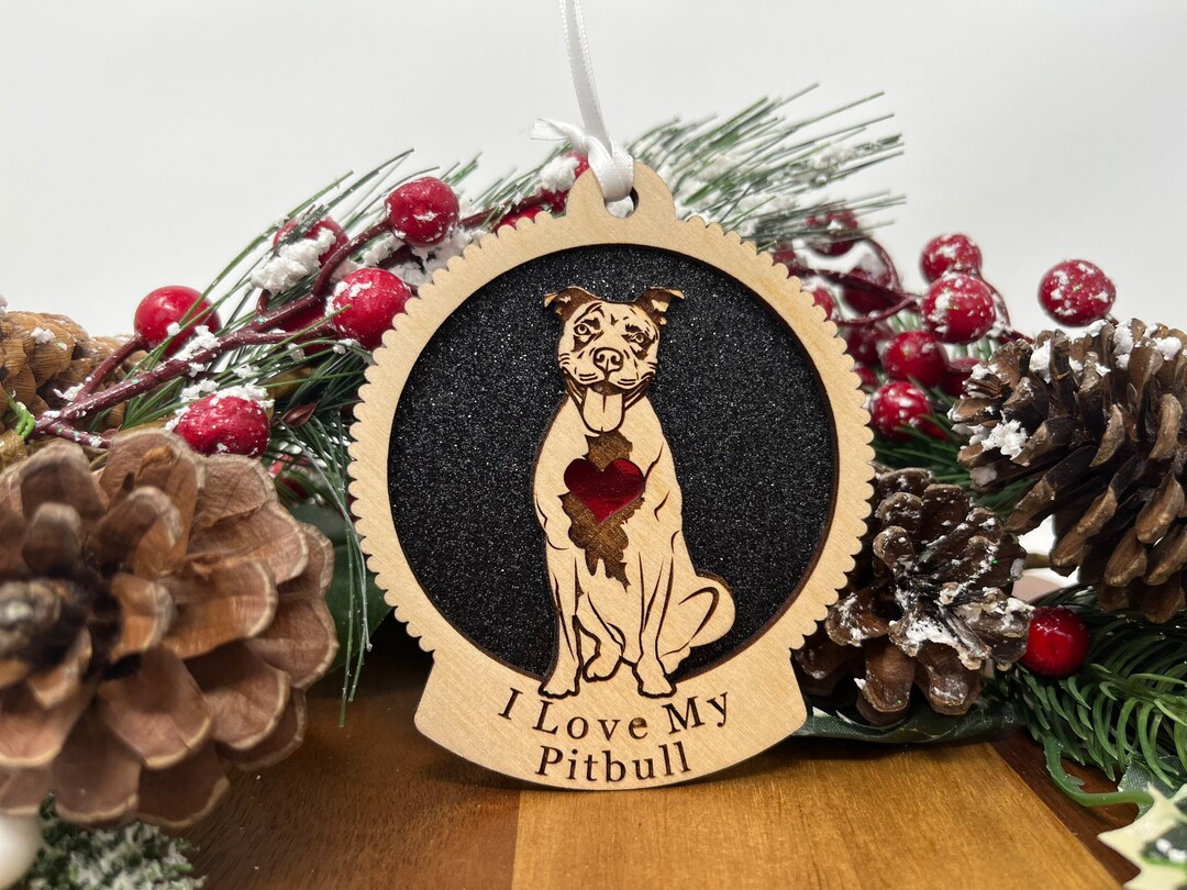 Pitbull Ornament Pitbull Christmas Ornament Dog - Etsy