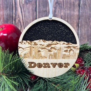 Denver Skyline Ornament **Denver Ornament **Denver Skyline** Denver CO** Denver Colorado** Colorado Ornament** Denver Décor**Denver Broncos