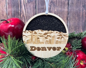 Denver Skyline Ornament **Denver Ornament **Denver Skyline** Denver CO** Denver Colorado** Colorado Ornament** Denver Décor**Denver Broncos