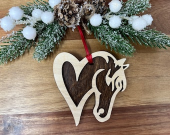 Horse Ornament** Horse Gift**Equestrian Christmas Ornament**Horse Lover Gift for Boy or Girl**Horses Western Tree Decor**