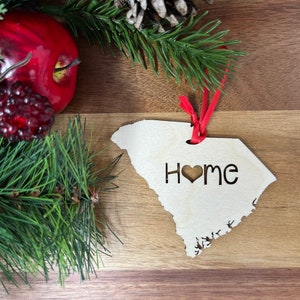 SC is my home, SC Ornament, SC State Ornament, sc Christmas ornament, i love sc, i love sc ornament, sc is where my heart is, sc holiday