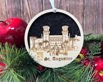 St. Augustine, Saint Augustine Ornament, St. Augustine FL Gift, Saint Augustine Christmas Ornament, Saint Augustine Vacation, Ornament