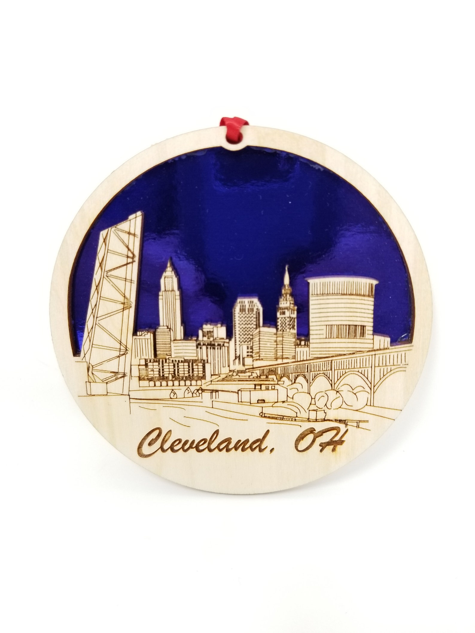 Cleveland Skyline Christmas Ornament Cleveland Ohio Etsy