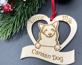 Canaan Dog, Canaan Dog Ornament, Canaan Dog Breed, Canaan Dog Gifts, Canaan Dog Christmas Ornament, I Love My Canaan Dog