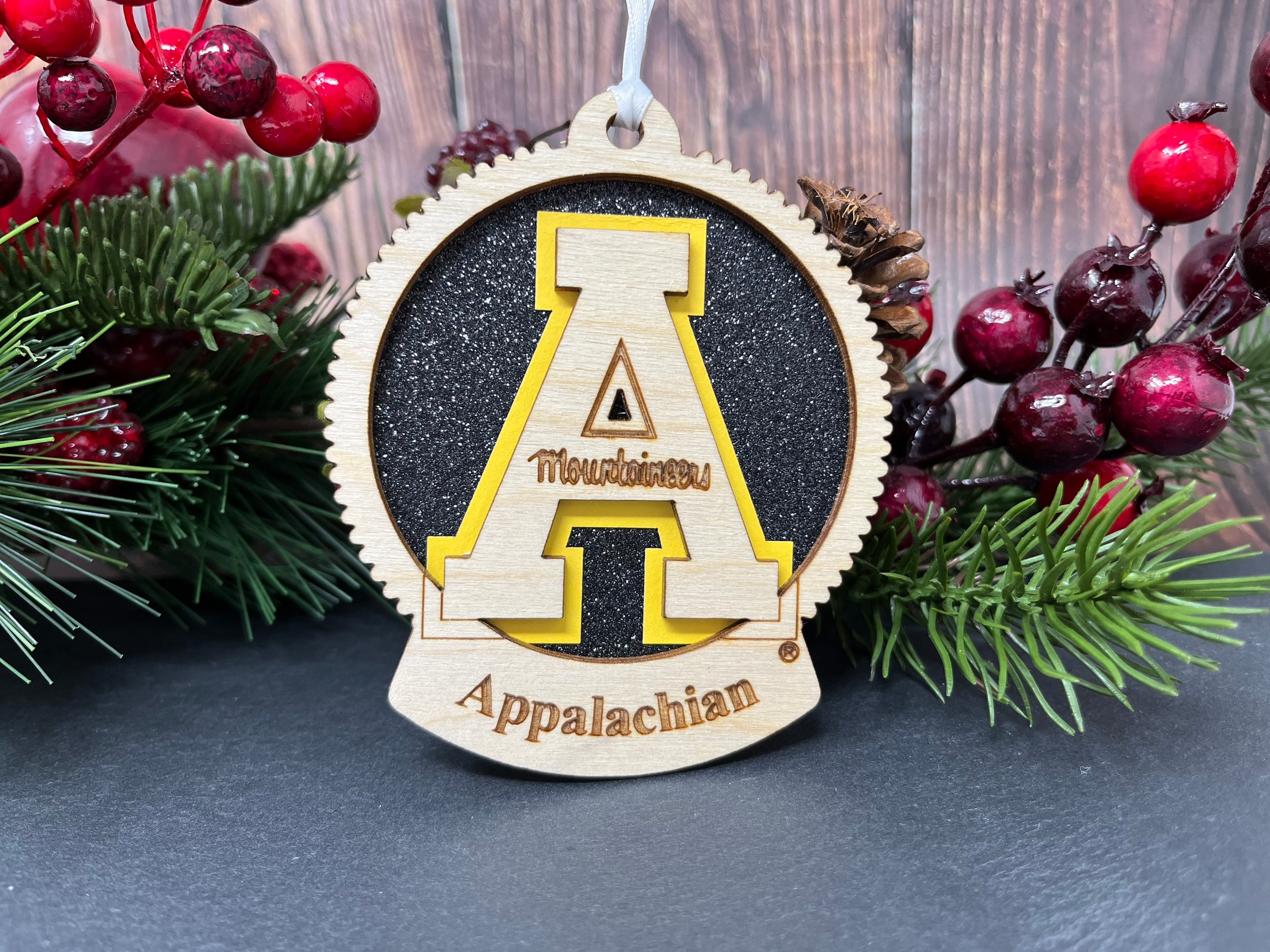 Appalachian State Mountaineers Happy Holidays Banner Flag – 30"x40", Double-Sided, Polyester, Top Sleeve For Pole