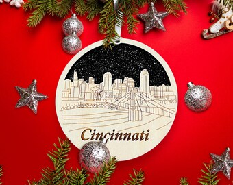 Cincinnati Ornament, Cincinnati Skyline, Cincinnati Bengals, Cincinnati Weihnachtsverzierung, Cincinnati Geschenk, Cincinnati Weihnachtsverzierung