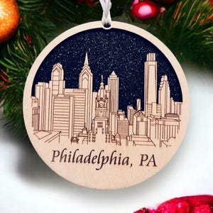 Philadelphia Skyline Christmas Ornament *** Philadelphia Ornament *** Philadelphia,Philadelphia Skyline, Philadelphia PA, Brotherly Love image 11