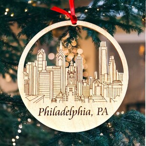 Philadelphia Skyline Christmas Ornament ***  Philadelphia Ornament *** Philadelphia *** Philadelphia Skyline ** Philadelphia PA