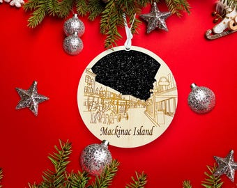 Mackinac Island, Mackinac Island Ornament, Mackinac Island Gift, Mackinac Island Christmas Ornament, Mackinac Island Vacation, Ornament