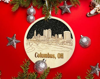 Columbus Skyline Ornament **Columbus Ornament **Columbus Skyline** Columbus OH** Columbus Ohio** Ohio Ornament**Columbus Gift**Ohio State