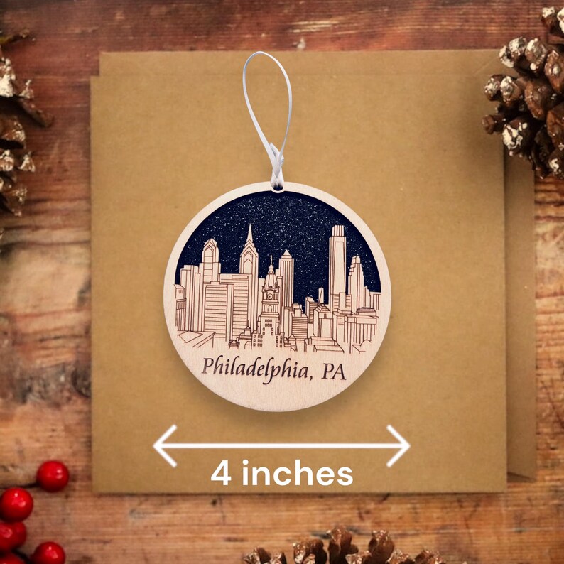 Philadelphia Skyline Christmas Ornament *** Philadelphia Ornament *** Philadelphia,Philadelphia Skyline, Philadelphia PA, Brotherly Love image 10