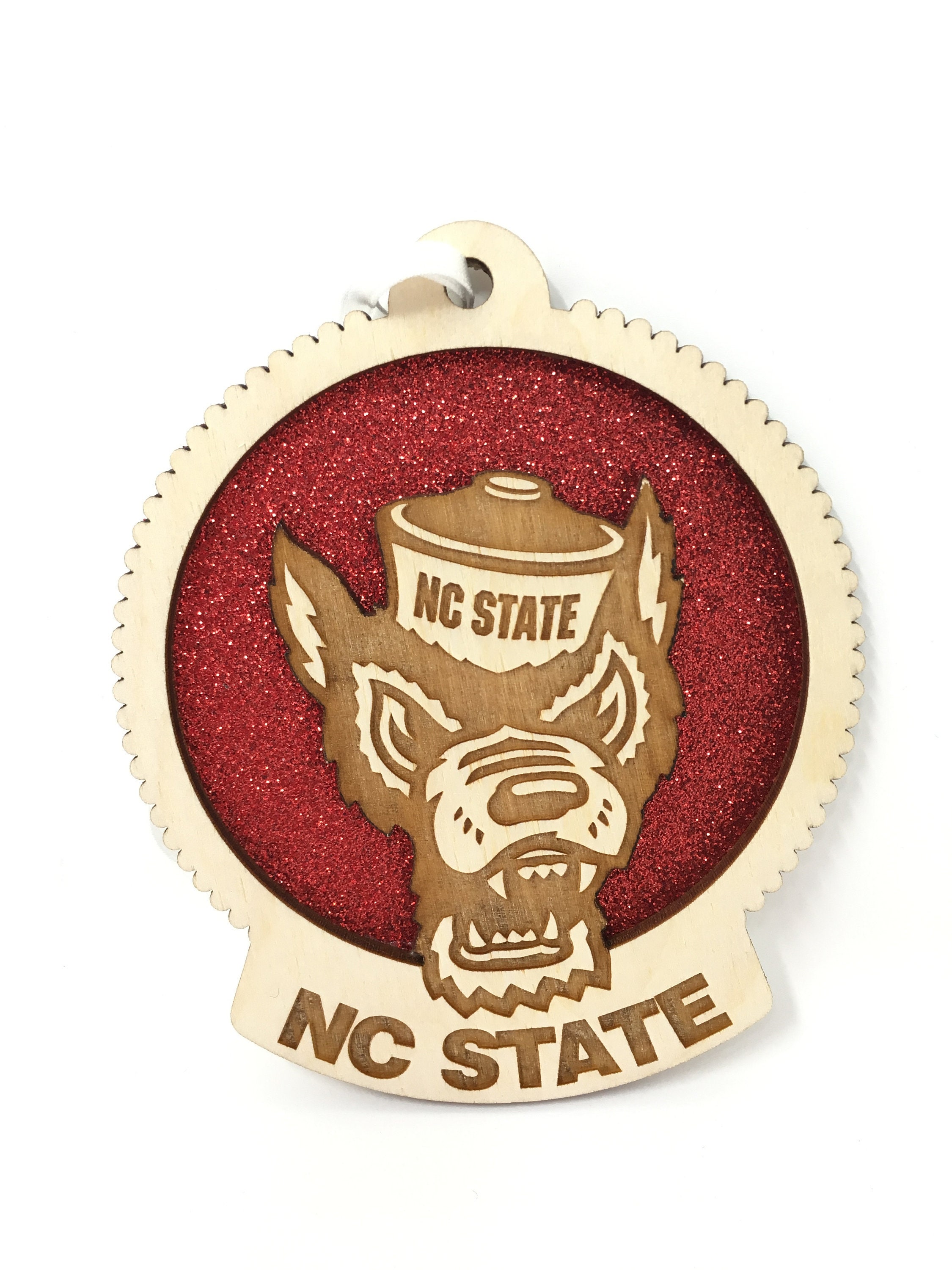 NC State Wolfpack Ornament \u2013 Crafted from Cherry Wood \u2013 Click to see Multiple Designs Available \u2013 North Carolina State University NCSU