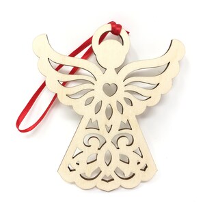 Christmas Angel, Merry Christmas, wood angel, Handcrafted Ornament, Wood Ornament, Made in the USA, angel christmas ornament, gift under 10 image 2
