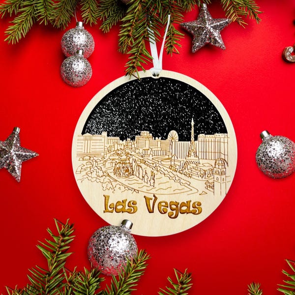 Las Vegas Skyline Ornament ** Las Vegas Ornament ** Las Vegas Skyline ** Las Vegas NY ** Las Vegas Nevada ** Nevada Ornament ** Las Vegas Dekor**