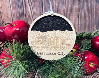 Salt Lake City Skyline Christmas Ornament, Salt Lake City Ornament, Ornament Salt Lake City Skyline, Salt Lake City, Skyline ornament