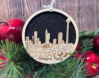 Niagara Falls Skyline Christmas Ornament ** Niagara Falls Ornament*Niagara Falls Skyline, Niagara Falls Gift, Niagara Falls skyline ornament