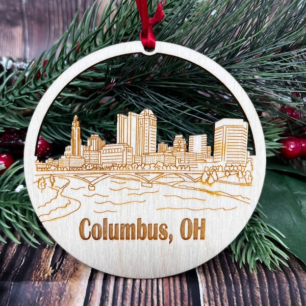 Columbus Skyline Ornament **Columbus Ornament **Columbus Skyline** Columbus OH** Columbus Ohio** Ohio Ornament**Columbus Gift**Ohio State