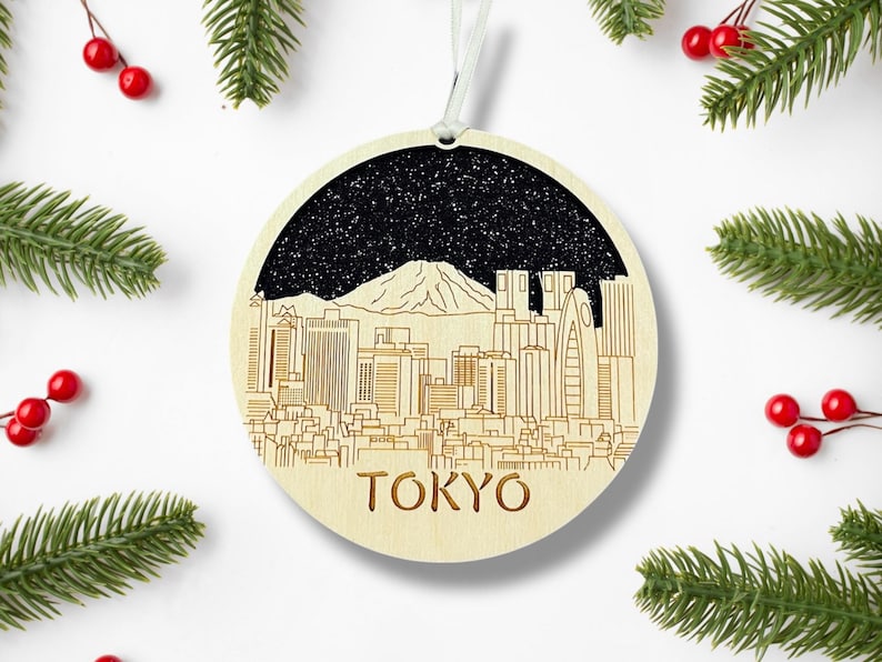 Tokio, Adorno de Tokio, Arte de Tokio, Regalo de Tokio, Adorno navideño de Tokio, Vacaciones en Tokio, Navidad en Tokio, Vacaciones familiares en Tokio, Regalos de Tokio imagen 3