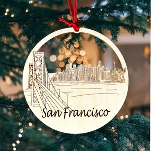 San Francisco Skyline Ornament **San Francisco Ornament **San Francisco Skyline** San Francisco CA** San Francisco Décor**San Francisco Gift