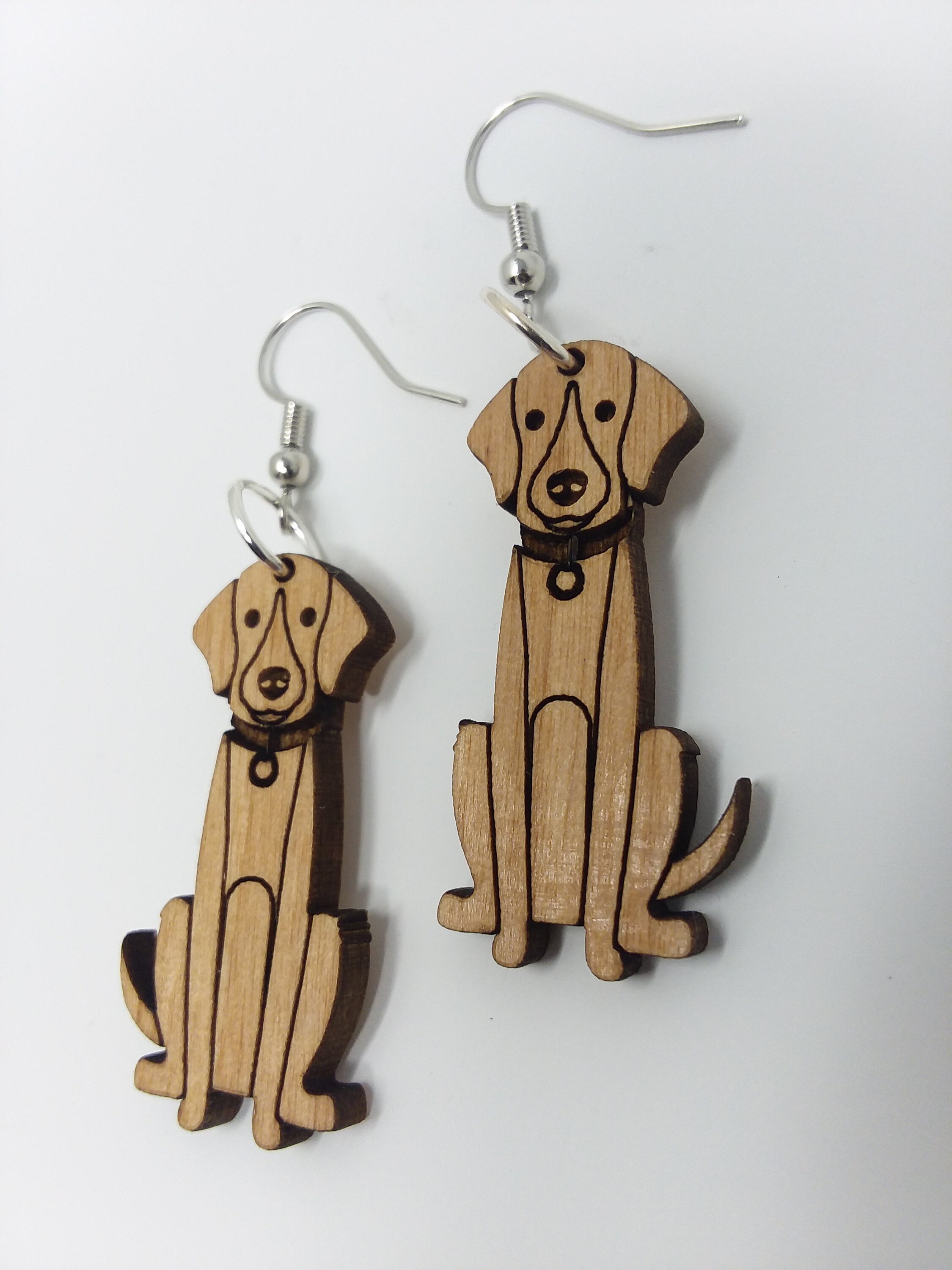 Dog Earrings Cute Dog Earrings Wooden Dog Earrings Wood Dog Etsy