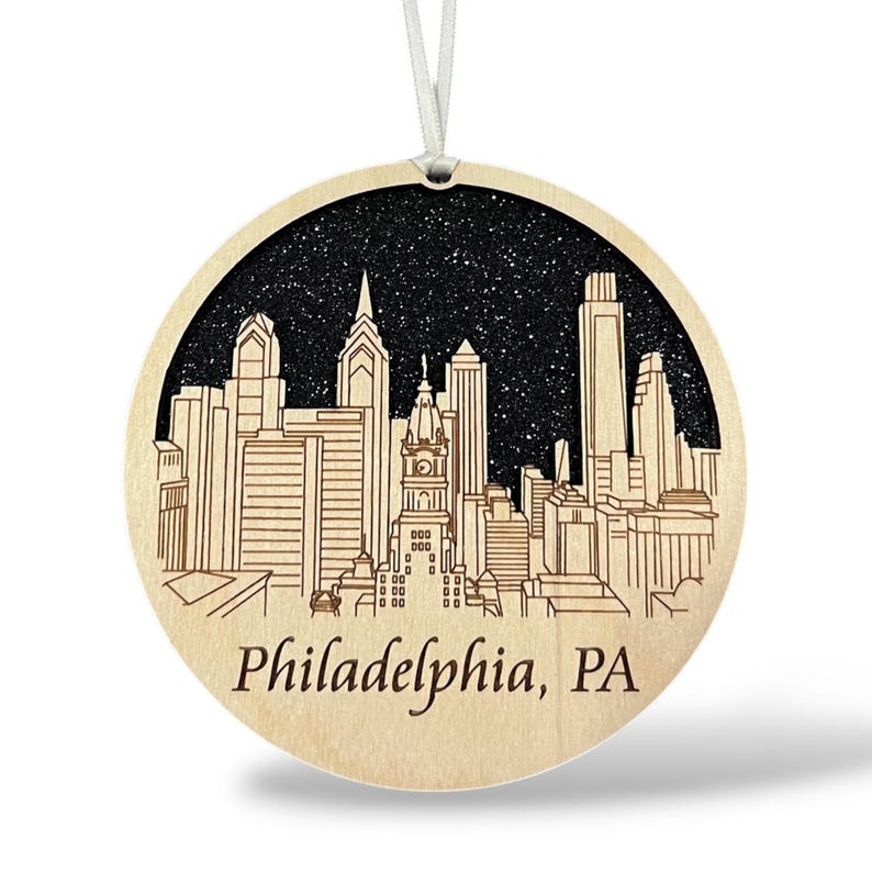 Philadelphia Skyline Christmas Ornament *** Philadelphia Ornament *** Philadelphia,Philadelphia Skyline, Philadelphia PA, Brotherly Love image 4