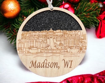 Madison Skyline Ornament **Madison Ornament **Madison Skyline** Madison WI** Madison Wisconsin** Wisconsin Ornament** Madison Décor