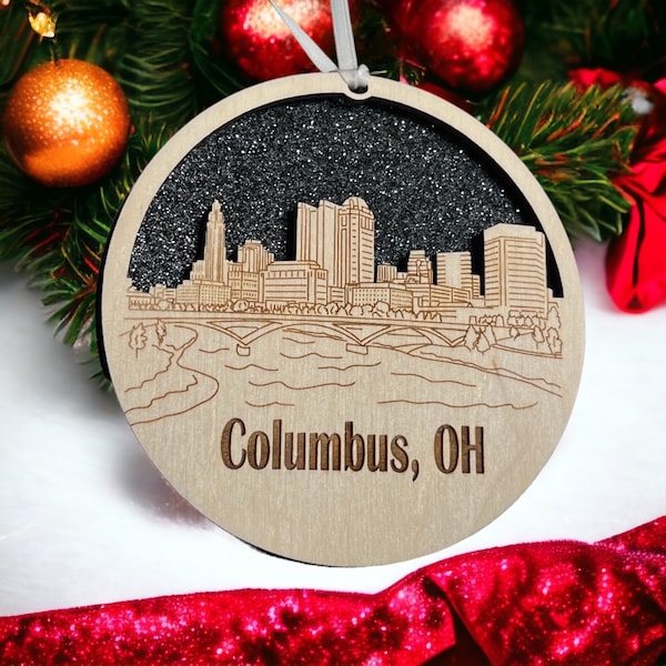 Columbus Skyline Ornament **Columbus Ornament **Columbus Skyline** Columbus OH** Columbus Ohio** Ohio Ornament**Columbus Gift**Ohio State