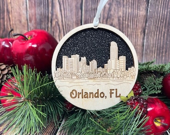 Orlando Skyline Ornament **Orlando Ornament **Orlando Skyline** Orlando FL** Orlando Florida** Florida Ornament** Orlando Décor