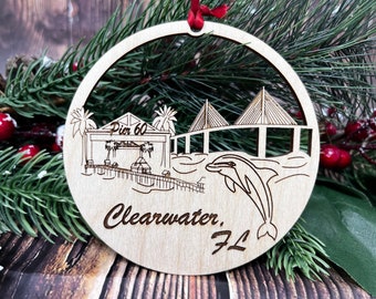 Clearwater Florida Ornament**Clearwater Christmas**Visit Clearwater FL Gift**Vacation Clearwater Gift**Ornament Clearwater Florida**