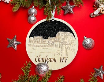 Charleston WV**Charleston Skyline-ornament **Charleston-ornament **Charleston Skyline** West Virginia-ornament** Charleston-decoratie