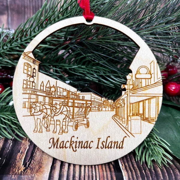 Mackinac Island, Mackinac Island Ornament, Mackinac Island Gift, Mackinac Island Christmas Ornament, Mackinac Island Vacation, Ornament