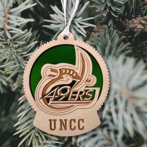 University of North Carolina Charlotte 49ers, UNCC Christmas Ornament, Charlotte North Carolina