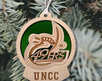 University of North Carolina Charlotte 49ers, UNCC Christmas Ornament, Charlotte North Carolina