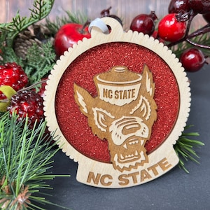 NC State Wolfpack, NC State ornament, nc state, Wolfpack Christmas, NC State Christmas, nc state university, nc state college, nc state gift